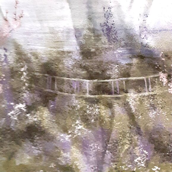 Cuddledown fabric shower curtain all over floral impressionistic style cotton - Picture 3 of 3